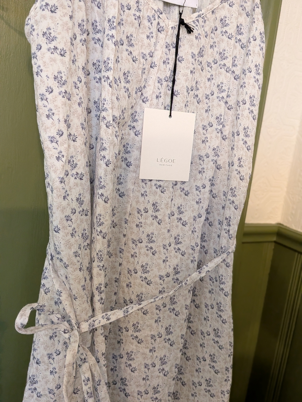LÉGOE Heritage Blue Floral Linen Dress